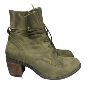 Steve Madden Green Lace Up Boots Suede Leather Women’s 7 M